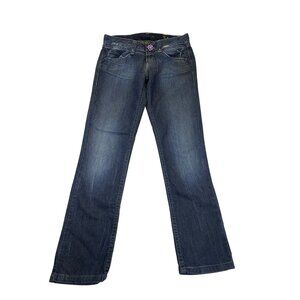 We Are Replay Women’s Blue Denim Jeans Embellished Waist Low Rise Size 28